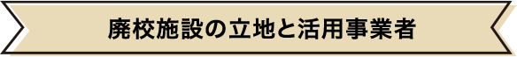廃校施設の立地と活用事業者